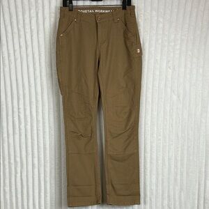 Dovetail workwear, tan double knee carpenter utility pants size 6